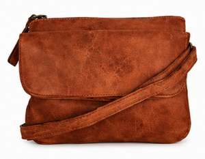 Bolso Bandolera Gravs Hecho a Mano de Cuero Genuino Estilo Bohemio Vintage para Mujer, Moda Primavera, Correa Ajustable, Cierre de Cremallera - Product Image 1
