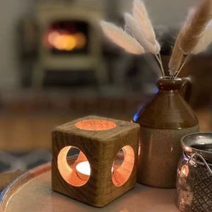 Porte-bougie en bois naturel, prix abordable, décoration élégante pour la maison, pour une ambiance chaleureuse et relaxante, porte-bougie en résine artistique - Product Image 1