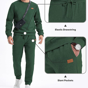 Hot Selling Breathable Winter Customized Men Plus Size Adult Solid Pattern Casual <b>Track</b> <b>Suit</b> Set - Product Image 4