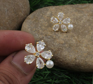 Bijoux minimalistes en argent sterling 925 avec zircone cubique, petit piercing en argent plaqué, sans ternissement, pour mariage, tous les jours, luxe - Product Image 1