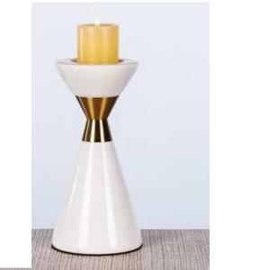 Porte-bougie au design unique pour Noël et les mariages, article d'ameublement moderne en métal et marbre - Product Image 1