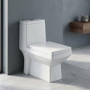 WC monobloc moderne en céramique à chasse d'eau par siphon, 300 mm, à sortie verticale, pour salle de bain de luxe - Product Image 4