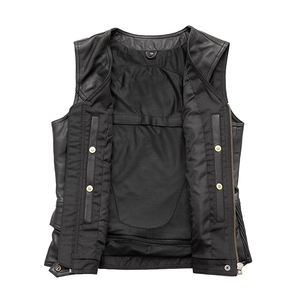 Veste en cuir pour femmes, vêtements de sport, vêtements de moto, gilet sans manches personnalisé avec logo, veste de motard pour femmes en vente - Product Image 3