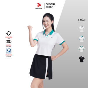 WPJ01 Just Play, Camiseta Deportiva Polo para Mujer, Diseño Moderno, Ligera (240g), Elástica, 100% Poliéster, Transpirable y de Secado Rápido - Product Image 3