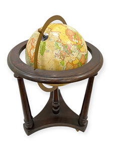 Globe terrestre décoratif avec support en bois élégant, design Art Déco, écologique, rotatif, fait main - Product Image 3