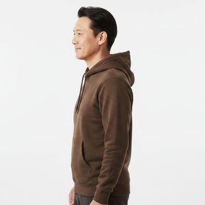 เสื้อฮู้ดดี้ผู้ชายแบบหนา 330 กรัม ผ้าฟลีซเนื้อหนัก ทรงโอเวอร์ไซส์ สำหรับฤดูหนาว แบบเรียบ ย้อมสีพื้น สามารถสั่งพิมพ์โลโก้ได้ - Product Image 3