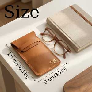 Elegante Estuche Minimalista para Gafas de Cuero, Funda Ligera para Lentes de Viaje, Cuero Genuino, Precio de Fábrica LGC-0004 - Product Image 4