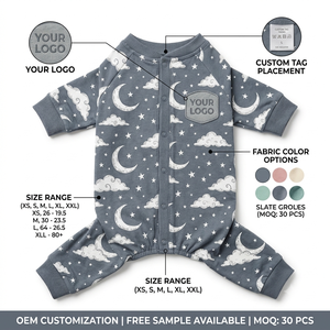 Cute Dog Hoodie Brushed Fleece Embroidered Patch Moon Stars Pattern Comfortable <b>Machine</b> Wash All Seasons Pet <b>Clothes</b> for Small - Product Image 2