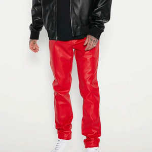 Meilleurs pantalons en cuir pour hommes, coupe longue, décontractés, en cuir véritable, matériau durable - Product Image 5