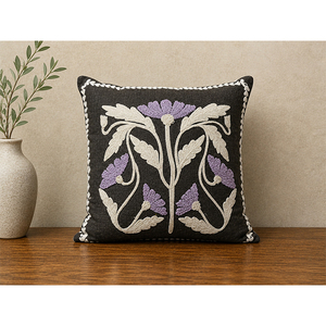 Premium 100% Cotton Hand Embroidered <b>Cushion</b> <b>Cover</b> | Modern Decorative Throw Pillow <b>Cover</b> for Luxury Home Decor - Product Image 4