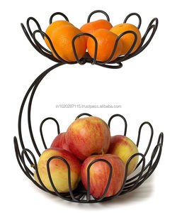 Cesta de fruta de metal estilo granja resistente con artesanía detallada y amplia capacidad para uso doméstico o de regalo - Product Image 6
