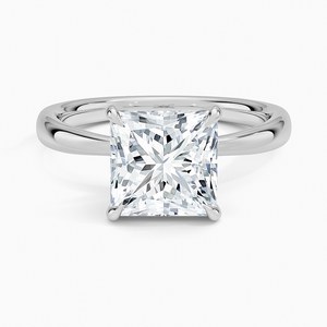 Bague BOJ 081, coupe princesse, argent 925, inspirée des fleurs, solitaire, diamant 2 carats, couleur D, VVS1, moissanite certifiée GRA, prix bas - Product Image 1