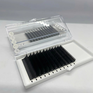 Extensions de cils individuels en vison faits à la main, courbure CC/DD, plateau noir mat, volume doux, pour vente en gros, marque privée - Product Image 1