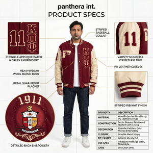 Veste universitaire en cuir et laine de qualité supérieure pour hommes, avec patch en chenille brodé personnalisé, style Letterman, streetwear, fabricant OEM - Product Image 5