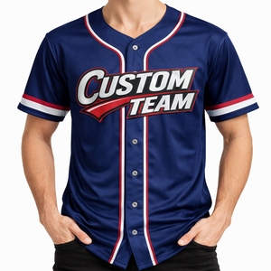 Maillot de baseball pour hommes à manches courtes avec boutons, personnalisable pour équipe sportive, en tissu polyester respirant et léger à séchage rapide - Product Image 2