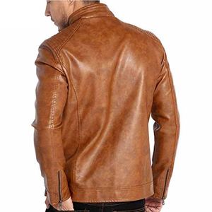 Hot Selling Men's <b>Winter</b> Leather <b>Jackets</b> Racer Retro Biker Motorcycle Genuine Leather Windproof Breathable Varsity <b>Jacket</b> - Product Image 2