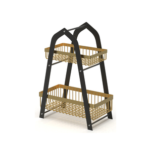 Iron <b>Wire</b> Storage <b>Basket</b> Set Rectangle <b>Stackable</b> with Handle for Neatening and Multi-Purpose Use - Product Image 2