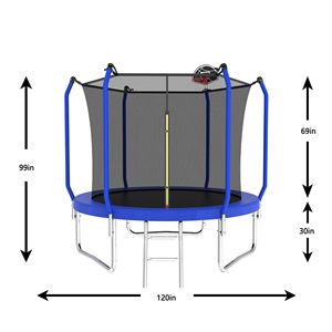 Trampolino da Esterno 10FT con Canestro da Basket, Approvato ASTM, Tipo Rinforzato, Giocattolo per Saltare con Rete di Protezione - Product Image 6