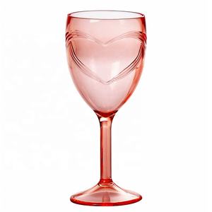 Heart Design Acrylic Drink Water <b>Glass</b> Tumbler - Product Image 3