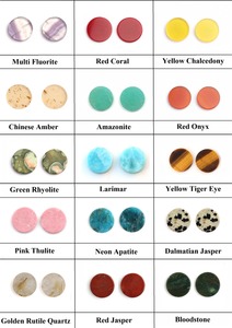 Pierres précieuses naturelles en howlite turquoise de 12 mm, plates des deux côtés, rondes, lisses, polies, calibrées, pour la fabrication de bijoux DIY. - Product Image 4