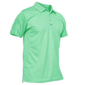 เสื้อโปโลสีเขียวอ่อนสำหรับผู้ชาย – เสื้อยืดผ้าฝ้ายลำลองแขนสั้นคลาสสิก - Product Image 1