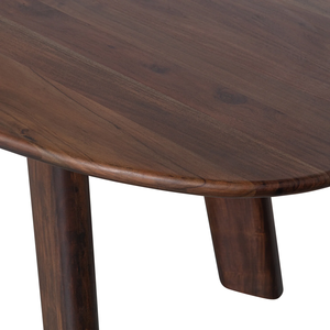 Table de salle à manger familiale luxueuse et magnifique en bois d'acacia massif avec forme ovale irrégulière et pieds en bois accrocheurs, table de cuisine - Product Image 6