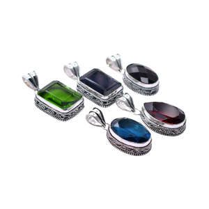 Nuevo Vintage 5 uds collares de moda para mujer mezcla colgantes de piedras preciosas latón tema cristiano tendencia mezcla lote a granel empaquetado PP 17 - Product Image 1