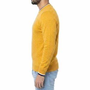 เสื้อสเวตเชิ้ตผู้ชายสีเหลือง คอกลม ทรงปกติ ผ้าถัก สีพื้น สวมใส่สบายๆ สำหรับฤดูใบไม้ร่วง แขนยาว - Product Image 4