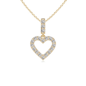 จี้เพชรทรงกลมแบบเปิดหัวใจ ผลิตในห้องปฏิบัติการ ทอง 10K 14K 18K เงิน 925 935 ชุบโรเดียม ของขวัญงานแต่งงานสุดโรแมนติก เครื่องประดับสำหรับงานปาร์ตี้ - Product Image 2