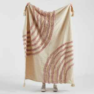 Manta de Algodón 100% con Borlas, Estilo Boho, Hecha a Mano, Texturizada, para Sofá, Venta al Por Mayor OEM - Product Image 5