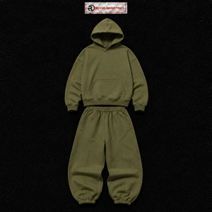 Olive Oversized Tracksuit Unisex Plain Pullover Hoodie Jogger Pants Set Loose Fit Casual Streetwear <b>Winter</b> Lounge <b>Wear</b> Out Solid - Product Image 5