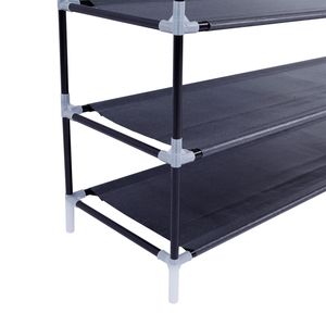Scarpiera Moderna a 10 Livelli in Tessuto Non Tessuto con Maniglia - Nera, Arredamento per la Casa - Product Image 4