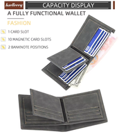 Dompet Minimalis Tipis untuk Pria Dompet Trifod Klasik dengan Tempat Kartu Kulit PU Berkualitas Tinggi