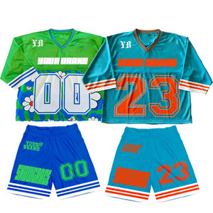 Camiseta de fútbol personalizada para hombre, estilo crop top, corte holgado, con letras, cuello en V, transpirable, de malla, talla grande - Product Image 4