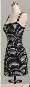 Robe de soirée noire sans manches, longueur genou, luxueuse, ornée de perles brodées à la main, respirante, ODM - Product Image 4