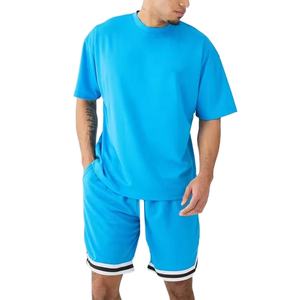 Short de basket-ball tendance pour hommes avec t-shirt de taille normale en coton de qualité supérieure respirant à manches courtes vêtements d'été - Product Image 1