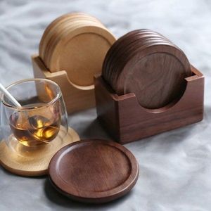 Juego de posavasos de madera ecológicos y sostenibles para la decoración moderna del comedor, accesorios de protección para tazas de bebidas - Product Image 6