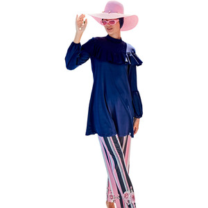 Women Longline <b>Modest</b> Breathable Lightweight Quick Dry Workout Shirt Hi-Low Hem Loose Fit Long Sleeve Activewear <b>Set</b> Muslim Yoga - Product Image 1