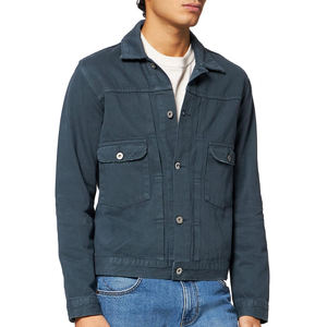 Veste en jean respirante pour homme LOCK STITCH INDUSTRIES, avec logo personnalisable sur le devant, vente en gros OEM, coton de haute qualité - Product Image 2
