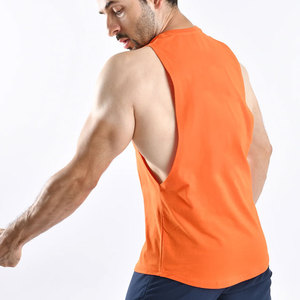 Camiseta sin mangas con aberturas laterales, color personalizado, dobladillo curvo, ropa de verano, ajuste muscular, sin costuras, estilo vintage, streetwear, secado rápido - Product Image 5