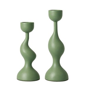 Handcrafted Ceramic Pedestal <b>Candle</b> Holder <b>Green</b> Glazed Wholesale - Product Image 4
