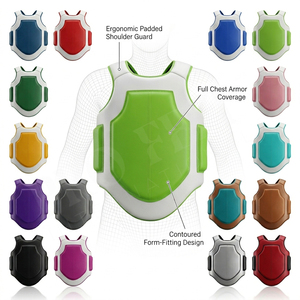 High Performance Boxing Chest Guard Vest Impact Absorption <b>Adjustable</b> <b>Straps</b> Reinforced Stitching Abrasion & Flex Resistance - Product Image 1