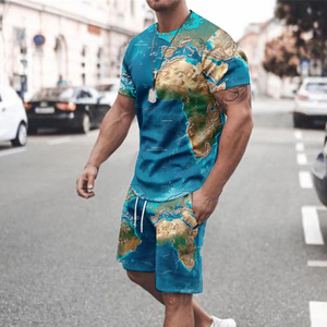 Ensemble de survêtements d'été écologiques QUICKSHOW pour hommes, style hip-hop streetwear, t-shirt premium avec short - Product Image 5