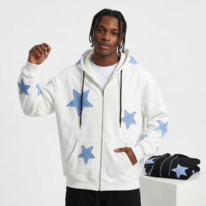 Sudadera con Capucha Extra Grande Unisex con Apliques de Estrellas, Ropa Casual de Otoño, Diseño Transpirable de Punto 100% Algodón - Product Image 4