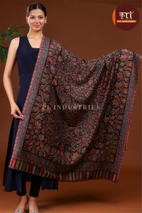 Wool Shawl Digital Print Floral Lightweight Scarf for Women Party <b>Wedding</b> Winter <b>Wrap</b> Custom Color <b>Gifts</b> - Product Image 4