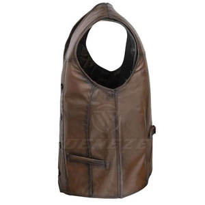 Prix de gros, couleurs personnalisées, gilet en cuir pour homme, vente chaude, gilet en cuir pour homme de haute qualité - Product Image 2