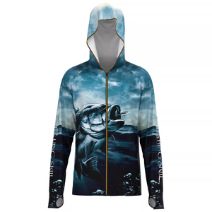 Hoodie de pêche personnalisé avec logo UPF50+, sublimation, manches longues, protection solaire, t-shirt de performance - Product Image 3