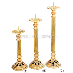 Chandelier en laiton |   Support de bougie d'autel traditionnel pour églises et temples - DOUBLE VEE EXPORTS - Product Image 2