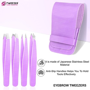 Pince à épiler japonaise personnalisée en acier inoxydable anti-rouille, professionnelle, pointue et biseautée, pour extensions de cils, avec logo personnalisé – Meilleure vente - Product Image 2