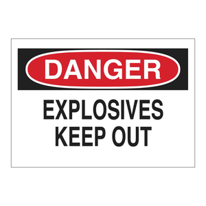 Señal de advertencia reflectante de PVC Brady Danger Explosives Keep Out para áreas peligrosas en interiores y exteriores - Product Image 3